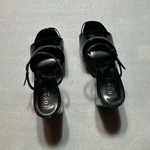 Black Guess patent platform heels. New no box. Size 10.